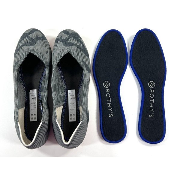 Rothys Ballet Style Flats Womens Size 8.5 Round Toe Shoes Gray Camouflage - Picture 10 of 15